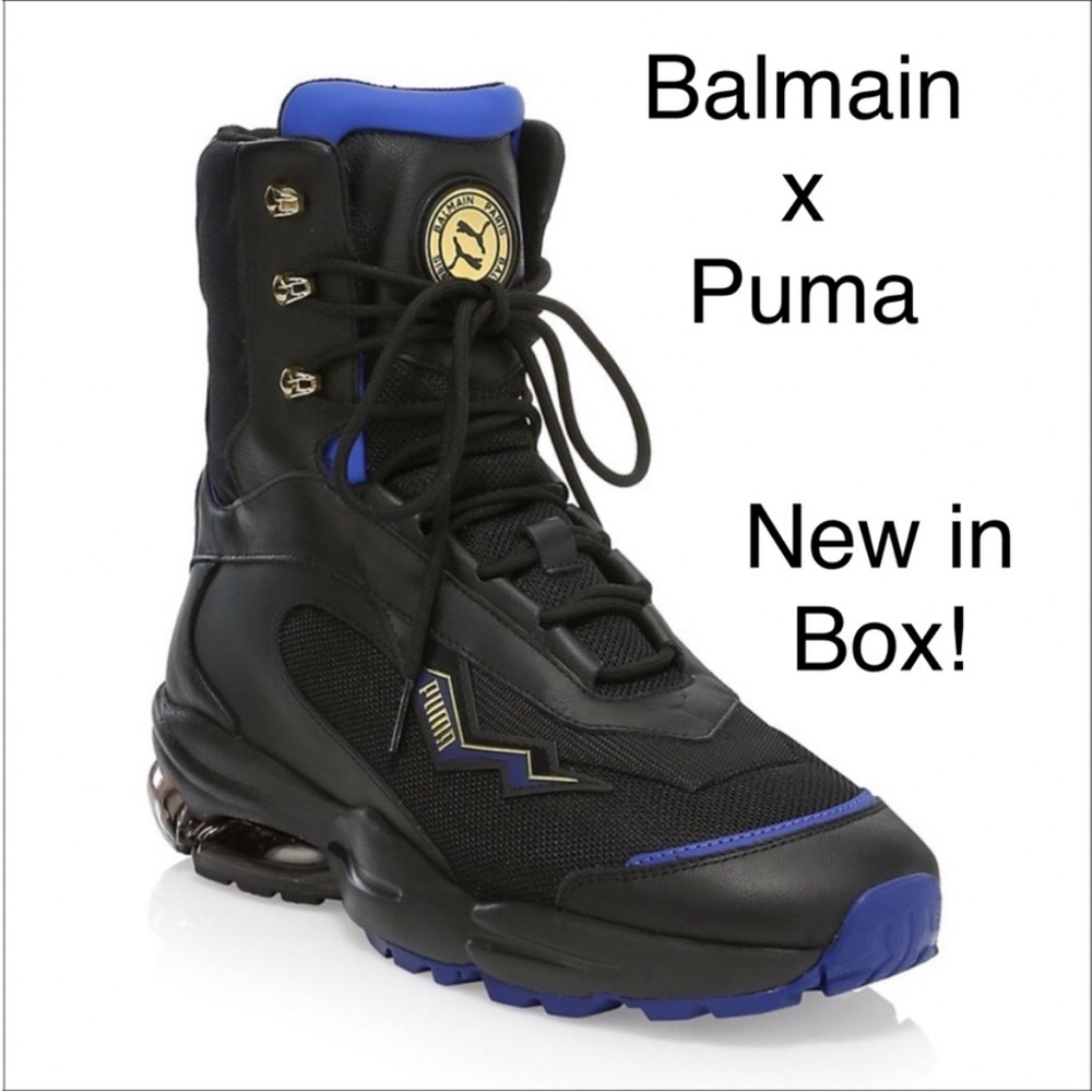🎉 FINAL CRAZY SALE 🎉 New in Box Authentic & RARE Balmain x Puma size 7.5 - Picture 2 of 11
